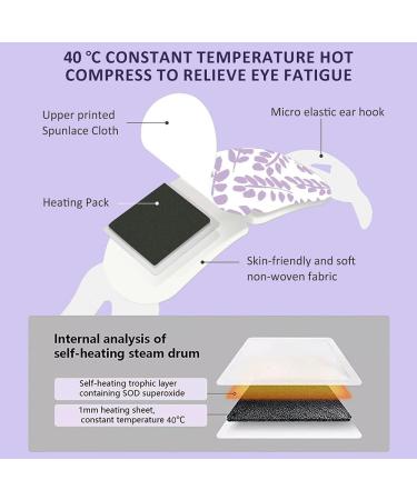 Lavender Heated Eye Mask - 20-Pack for Dark Circles & Dry Eyes | Disposable & Warm Steam Eye Compress - Buy Online on SooperMarket.com