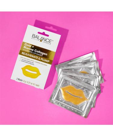 Buy Balance Active Formula Gold Collagen Hydrogel Lip Masks - 2 Pack (12g) | Hydrating & Plumping | International Shipping Available - Buy Online on SooperMarket.com