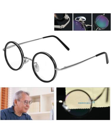 Retro Round Resin Reading Glasses for Presbyopia - Lightweight Magnifying 1.0/1.5/2.5/3.0/3.5 Strength | Fatigue Relief - Buy Online on SooperMarket.com