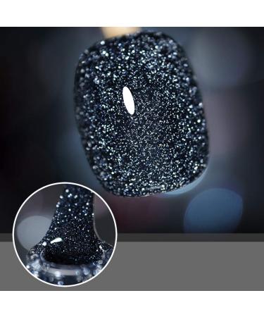 MIZHSE Diamond Gel Nail Polish Set - Reflective Glitter BD-005 Dark Blue - Soak Off LED Lamp Manicure Kit for Beginners at Home - Buy Online on SooperMarket.com