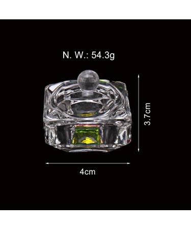 1 pc Rainbow Glass Crystal Acrylic Liquid Holder Dish Dappen Dish Glass Cup with Lid Bowl for Acrylic Powder Monomer Nail Tool HJ-NAPB019 (Square Shape) HJ-NAPB019-Square - Buy Online on SooperMarket.com