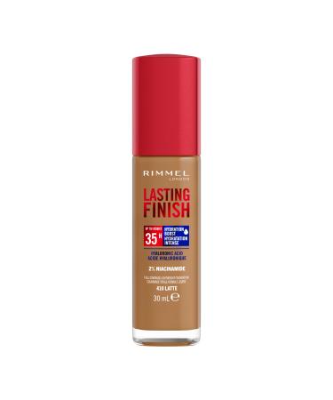 Rimmel London - Lasting Finish 35 Hour Foundation Long-Wearing Hydrating Vegan Formula Full-Coverage - Latte 1 count (Pack of 1) Latte - 410