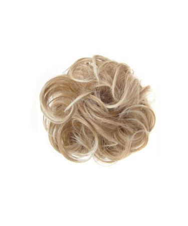 Norhogo Messy Hair Buns Extensions Curly Wavy Hair Extension Curly Wavy Messy Synthetic Bun Hairpiece for Women Thick Hair Pieces Wavy Curly Ponytail (Dirty Blonde)