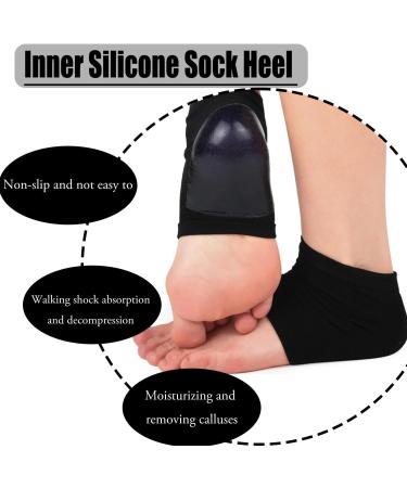 Jootuepo Gel Socks - 3 Pairs Soft Open Toe Heel Socks for Cracked Skin - Foot Care Treatment (Black) - Buy Online on SooperMarket.com