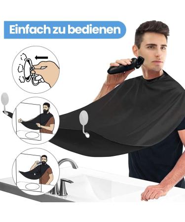 Allmay Beard Apron with Suction Cups Free Black Apron for Easy Grooming & Clean-Up | International Shipping Available - Buy Online on SooperMarket.com