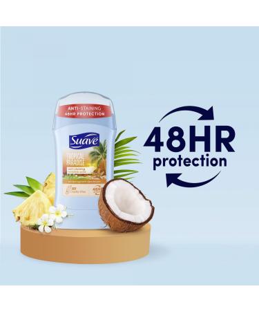 Suave Deodorant Antiperspirant for Women Variety Pack Tropical Paradise + Mango & Citrus Invisible Solid 48H Protection Anti-Staining 2.6 Oz Ea (2 Piece Set) - Buy Online on SooperMarket.com