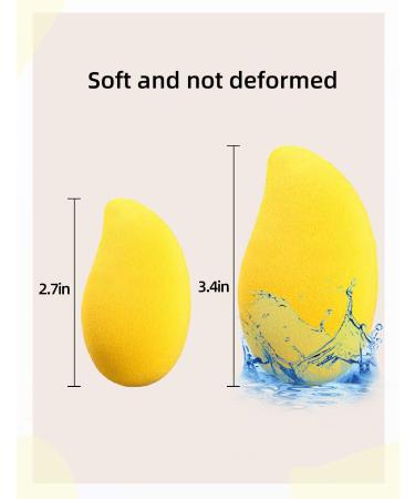 KZZM 6-Pack Mango Shaped Makeup Sponges Blender - Ideal for Liquid, Powder, and Cream Makeup - Buy Online on SooperMarket.com