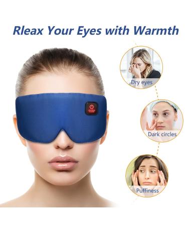 Heated Silk Eye Mask | Cordless USB Heating Pad for Dry Eyes | Rechargeable | Relief for Stye, Blepharitis, Chalazion, Eye Fatigue | Warm Eye Compress for Men and Women (Navy) - Buy Online on SooperMarket.com