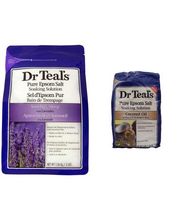 Dr Teal's Epsom Salt | Lavender 1.36 kg + Coconut Oil 1.36 kg