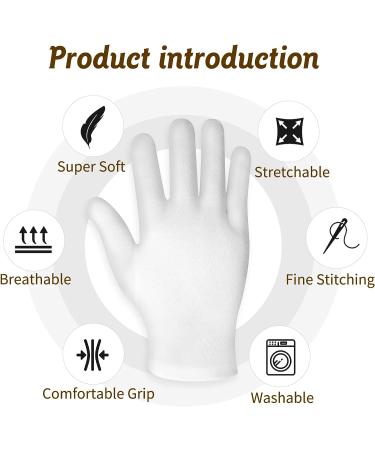 Sibba 2 Pairs Moisturizing Gloves White Cotton Gloves Overnight Bedtime Heal Eczema Sleeping Lotion Hand Spa Treatment Gloves Repair Rough Cracked Dry Chapped Hands Skin - Buy Online on SooperMarket.com