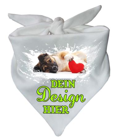 Dog triangular scarf personalized with your desired motif (color: white) (size 2 (68 cm)) 68 x 20 white