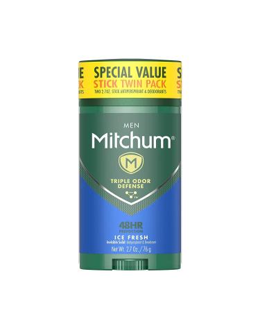 Mitchum Men's Antiperspirant Deodorant - Ice Fresh - 2.7 OZ (76g) Twin Pack - Buy Online on SooperMarket.com