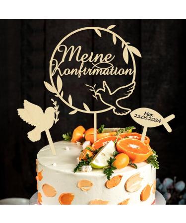 Shop 3PCS Cake Topper Communion | Wood Baptism & Confirmation Decor for Young Girls - Buy Online on SooperMarket.com