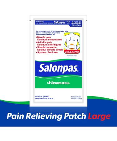 Salonpas 12 Hour Pain Relief Patch (Pack of 1) + Salonpas Pain Relieving Patch - Large (4 count) - Buy Online on SooperMarket.com