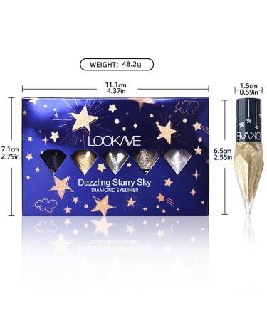 Go Ho Glitter Liquid Eyeliner Set - 5 Colors Metallic Shimmer | Korean Makeup Waterproof Long Lasting Formula for Sparkle Eyes - Buy Online on SooperMarket.com