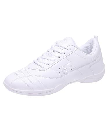 DADAWEN Women's Cheerleading Shoes Girls Sneakers White 37 EU White