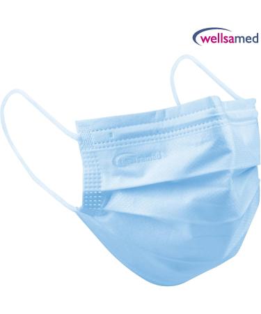Buy Wellsamed Wellsamask Surgical Masks - Disposable 3-Layer 50-Pack Blue CE/EN 14683 Type IIR | International Shipping Available - Buy Online on SooperMarket.com