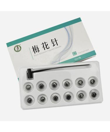 7 Star & Plum Blossom Dermal Hammer Medical Plum Blossom Needle Skin Needle Cupping Acupuncture Treatment with 12 Replace Head Seven Star Blood Needle Blood Needle (1box)