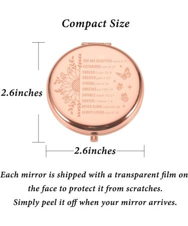 Inspirational Religious Pocket Makeup Mirror - Christian Gift for Women with Bible Verse - Perfect for Baptism, Graduation, Christmas, Birthday - Sister & Friends - Buy Online on SooperMarket.com