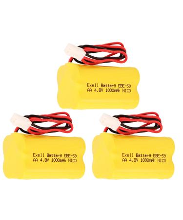 (3-Pack) 4.8V 1000mAh Exell Emergency Lighting Battery Fits & Replaces Osi Batteries OSA004 A150321 Astralite 20-0001 A15032-1 Day-Brite CXL6VBXT Day-Brite CXXL3GW ANIC0811 Lithonia A15032-1