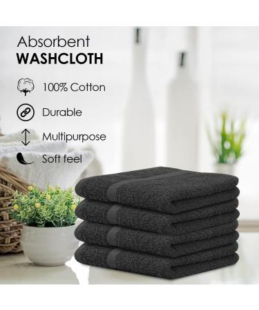 Avalon Towels Cotton Washcloths 12x12 Inches - Pack of 24, Premium Ring Spun Cotton, Super Absorbent & Soft Face Towels - Ideal for Gym, Hotel & Spa, Reusable Multipurpose Towels in Grey - Buy Online on SooperMarket.com
