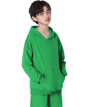 Amropi Boy's Hooded Tracksuit Set | 2-Piece Sweatshirt & Jogging Pants | Ages 3-12 | Green - Size 9-10 Years - Buy Online on SooperMarket.com