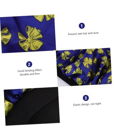 Beavorty 2pcs Satin Shower Cap Set for Women and Kids - Reusable Elastic Bonnets for Bathing and Hair Loss - Blue - 27x20cm - Buy Online on SooperMarket.com
