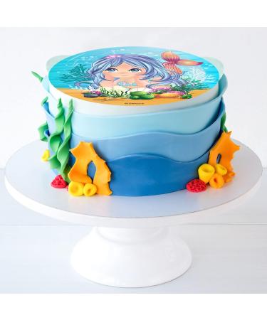 Dekora - Small Mermaid Sugar Free Edible Paper Cake Topper - 20cm Multicoloured 145099 - Buy Online on SooperMarket.com