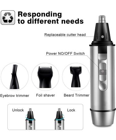 4 in 1 Multifunctional Trimmer - USB Rechargeable Ear Nose & Eyebrow Hair Trimmer for Home Travel & Work Easy Cleansing & Compact Design - Buy Online on SooperMarket.com
