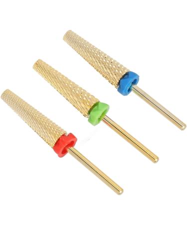 Nail Drill Bits 3 Pieces Gold Tungsten Steel Manicure Drill Bits for Nail Salon - Buy Online on SooperMarket.com