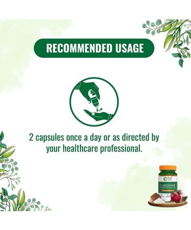 L-Arginine 1500mg Supplement with Green Coffee Seaweed & Extract for Men & Women | Supports Muscle Growth Stamina Heart Health & Blood Flow - 60 Veg Capsules(Pack Of 1) - Buy Online on SooperMarket.com