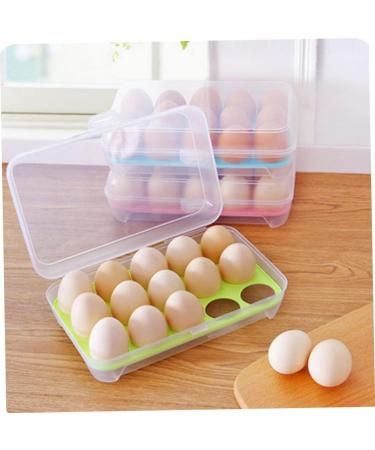Mikikit Egg Storage Container 2pcs 10 Eggs Storage Container Egg Cartons Portable Egg Holder Egg Tray Refrigerator re-usable Green 24.5*10.5*7cm - Buy Online on SooperMarket.com