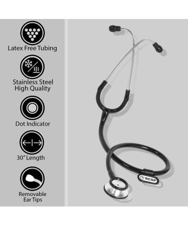 Buy Micro Shine Adjustable Stethoscope for Doctors & Medical Students - Lightweight Flexible Tube & Soft Ear Knobs (Black) - Best Quality for Optimal Performance - Buy Online on SooperMarket.com