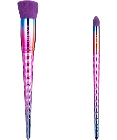 Makeup Brush Set 10pc LaRoc - Make Up Brushes for Blusher Foundation Brush Concealer Brush Eyeliner Eyeshadow Cream & Liquid Make Up Anti-Shedding Bristles - Rainbow Effect - Buy Online on SooperMarket.com