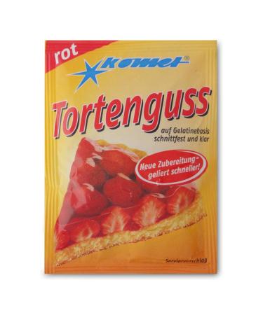 Pack of 5 Komet red cake glaze (5 x 15 g) for 375 ml water or gelatine-based fruit juice