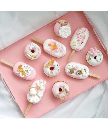 Arcemain 3 Pcs DIY Baroque Style Cake Border Curlicues Silicone Mold - Pink | Vintage Fondant Mold for Cake Decoration, Baking, Polymer Clay, Resin - Buy Online on SooperMarket.com