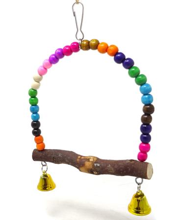 HONBAY Wooden Bird Swing Perch Toy for Small Birds - Parrot Hanging Toy - Buy Online on SooperMarket.com