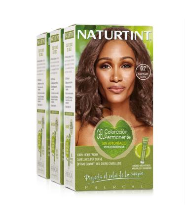 Natureint Biobased |Hair color without ammonia |6.7 chocolate blonde dark |High proportion of natural ingredients3 pack |510 ml 6.7 chocolate blonde dark 170 ml (3 pack)