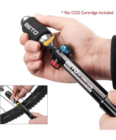 Mini Bike Pump with CO2 Inflator - Dual Mode Hand Pump - Portable Tire Pump for Presta/Schrader Valves (Style A) - Buy Online on SooperMarket.com