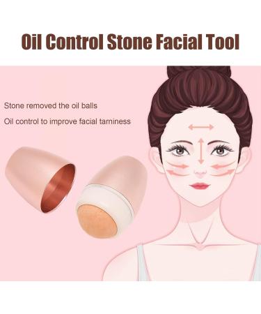 Oil Absorbing Volcanic Face Roller Pink Cute Oil Control Stone Facial Roller for Skin Massage Easy Using Facial Roller for Oily and Acne Prone Skin Mini Portable Facial Beauty Tool for Travel - Buy Online on SooperMarket.com