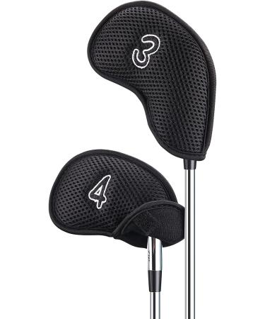 12Pcs/Pack Meshy Golf Iron Covers Set - Black Golf Club Head Cover for Most Irons - Buy Online on SooperMarket.com