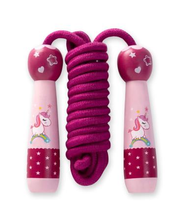Springs rope children with cartoon wooden handle adjustable jump rope 2.6m unicorn speed rope speed jump rope with foam handle jump rope speed rope fitness jump rope for children 5 6 7 years
