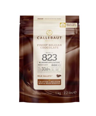 Callebaut Milk Chocolate Callets 823-1 kg - 33.6% Cocoa Finest Belgian Chocolate Buttons 1 kg (Pack of 1)