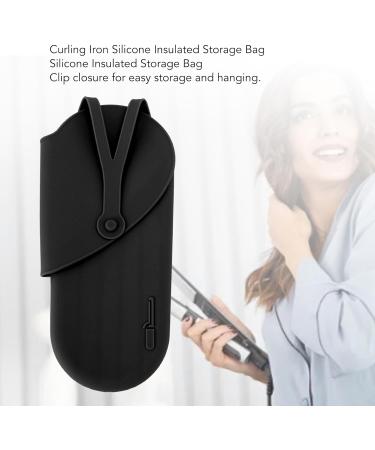 Portable Silicone Heat Resistant Mat & Pouch for Hair Styling Tools - Curling Iron & Straightener Cushion (Black) - International Shipping - Buy Online on SooperMarket.com
