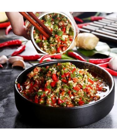 Color Chili Sauce homemade seasoning Hunan hot&spicy green and red chili peppers ickled vegetables Hot pot dipped in sauce pmixed noodle sauce Hunan specialty condiment (Color Chili Sauce 280g 3can) Color Chili Sauce 280g 3can - Buy Online on SooperMarket.com
