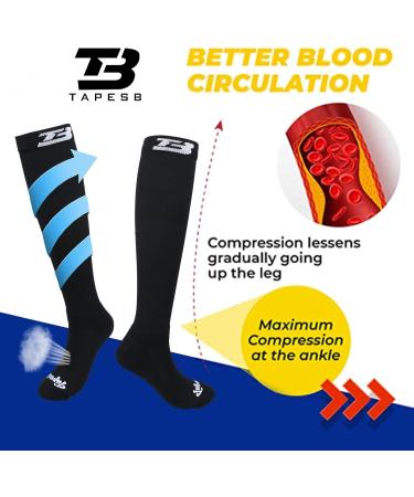 5XL Black Plus Size Compression Socks for Wide Calf Men & Women - 20-30 mmHg Breathable Knee High Support - Buy Online on SooperMarket.com