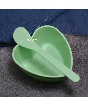 5 Sets Plastic Heart Shaped Facial Mask Mixing Bowls with Spatula | DIY Skin Care Tool Kit for Women - Perfect for Home & Salon - Buy Online on SooperMarket.com