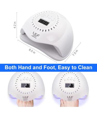 168W Led UV Nail Lamp for Quick-Drying Gel Nails | 10s 30s 60s 99s Timer | Home & Salon Use - White - Buy Online on SooperMarket.com