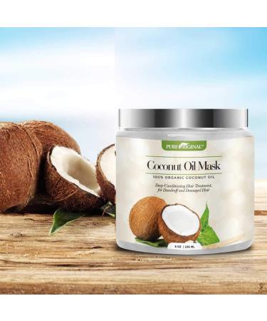 Alayna Pure Organic Coconut Oil Hair Mask - Hydrating Treatment for Natural Hair Growth - Repairs Dry & Damaged Hair - 8 oz - Buy Online on SooperMarket.com