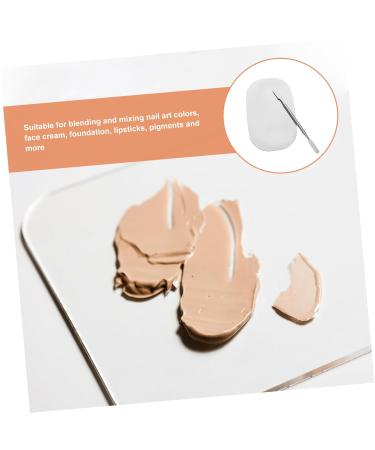 NOLITOY Makeup Palette Set - Stainless Steel Mixing & Nail Art Tool | Pro Cosmetology Kit - 12.6x7.5cm Painting Palette for Flawless Foundation & Makeup Application - Buy Online on SooperMarket.com